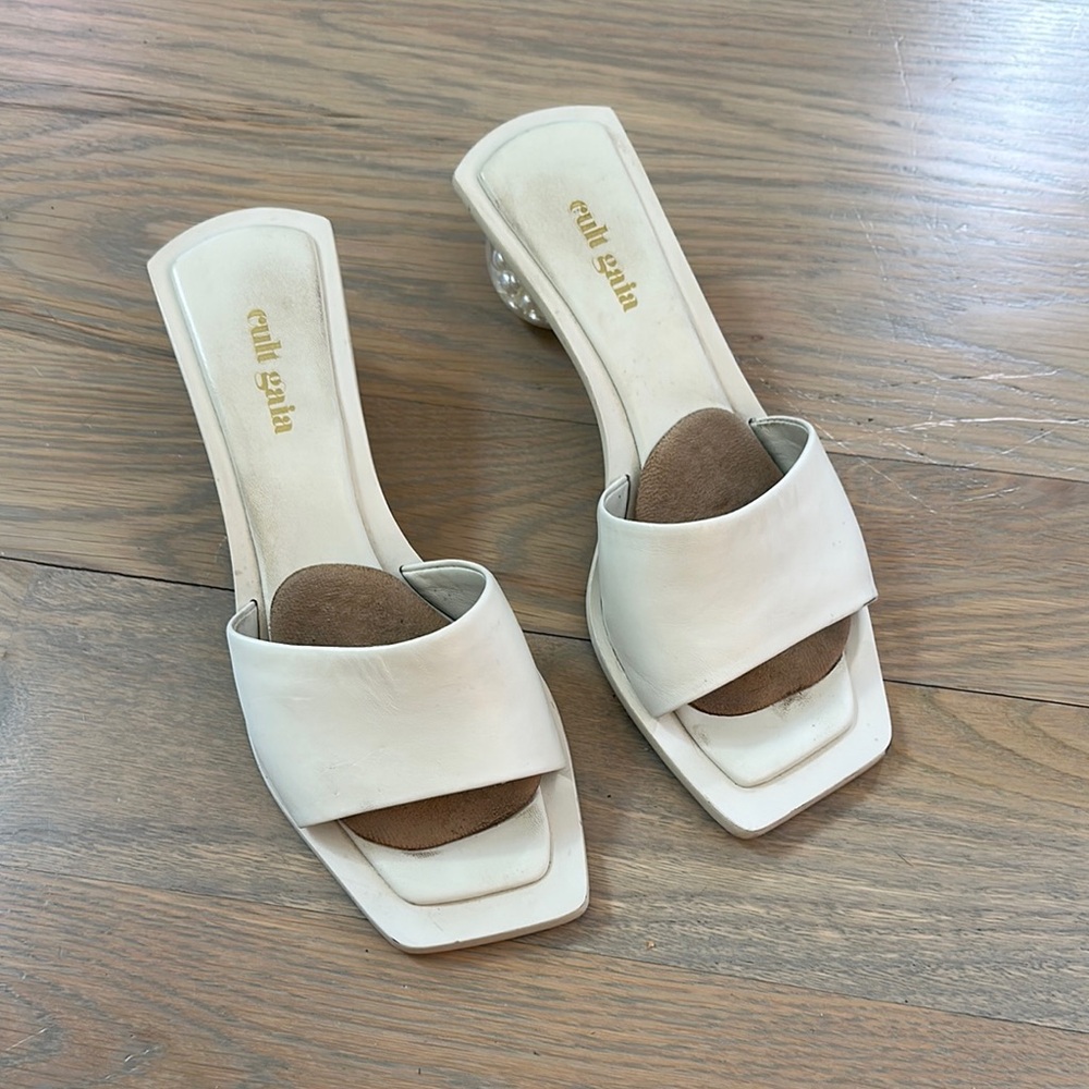 COPY - Cult Gaia Women's White and Brown Sandals